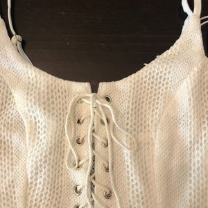 Raised by Wild Lace Up Crop Top - Small